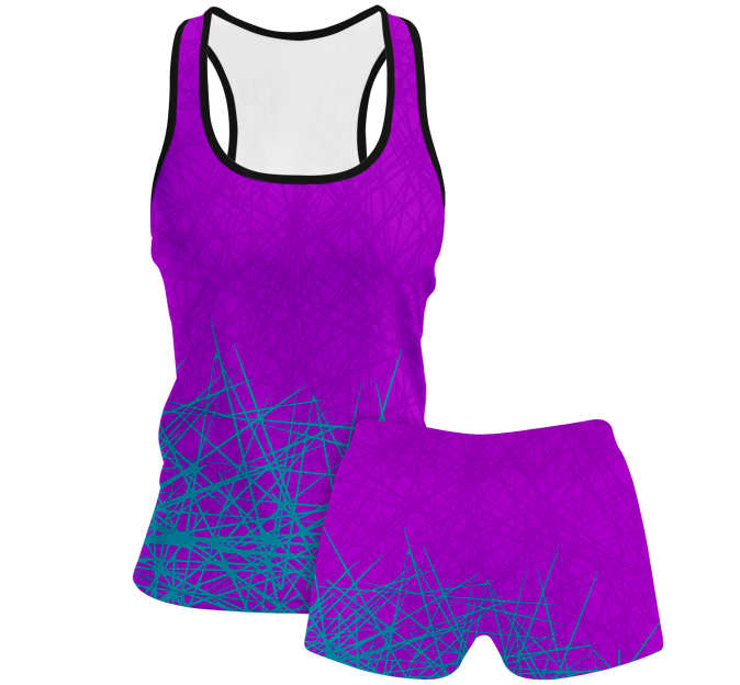 Conjunto voley mujer tirantes sublimado modelo líneas