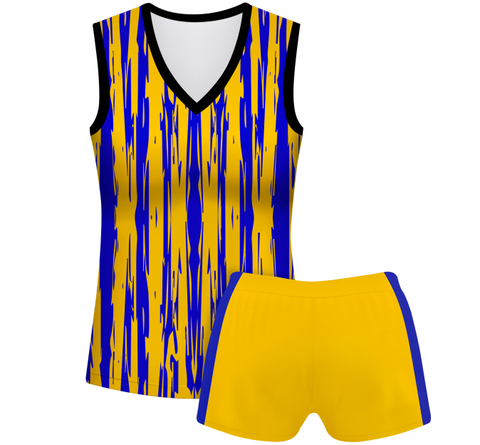 Conjunto voley mujer sin mangas sublimado modelo rayado