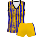 Conjunto voley mujer sin mangas sublimado modelo rayado