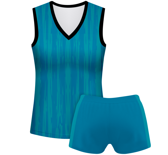 Conjunto voley mujer sin mangas sublimado modelo rayado