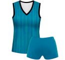 Conjunto voley mujer sin mangas sublimado modelo rayado
