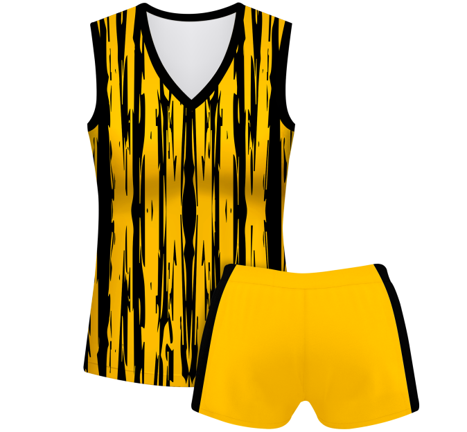 Conjunto voley mujer sin mangas sublimado modelo rayado