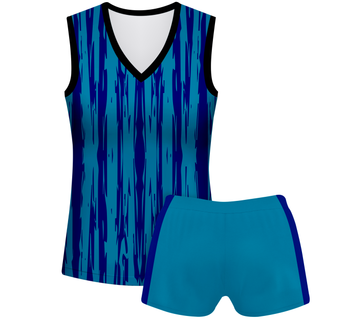 Conjunto voley mujer sin mangas sublimado modelo rayado