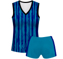 Conjunto voley mujer sin mangas sublimado modelo rayado
