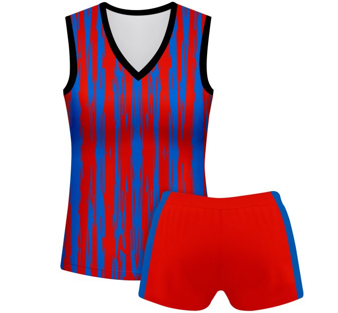 Conjunto voley mujer sin mangas sublimado modelo rayado