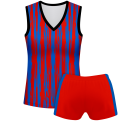 Conjunto voley mujer sin mangas sublimado modelo rayado