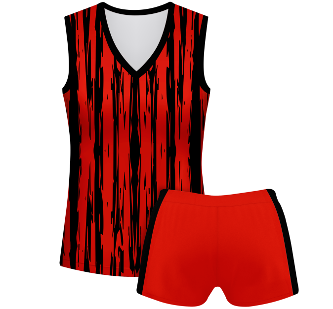 Conjunto voley mujer sin mangas sublimado modelo rayado