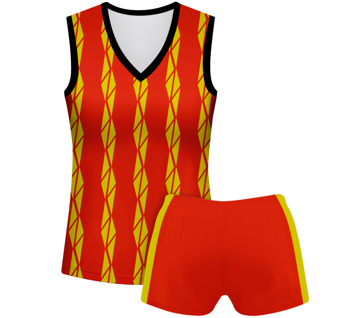Conjunto voley mujer sin mangas sublimado modelo bandas