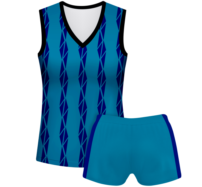 Conjunto voley mujer sin mangas sublimado modelo bandas