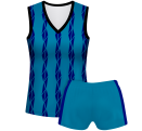 Conjunto voley mujer sin mangas sublimado modelo bandas