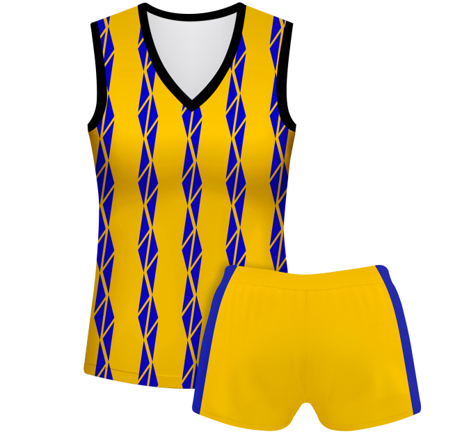 Conjunto voley mujer sin mangas sublimado modelo bandas