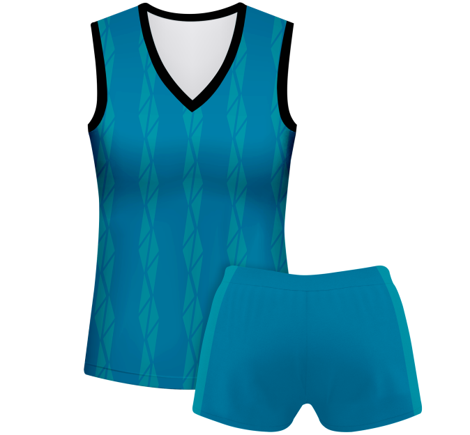 Conjunto voley mujer sin mangas sublimado modelo bandas