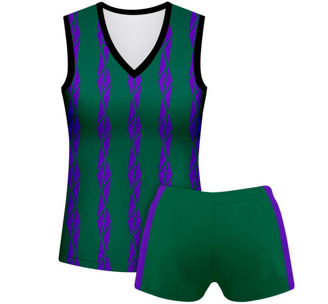 Conjunto voley mujer sin mangas sublimado modelo bandas