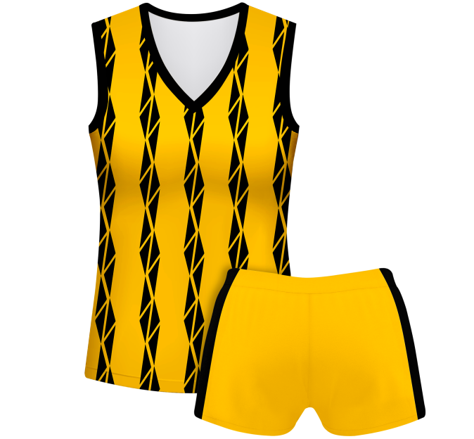 Conjunto voley mujer sin mangas sublimado modelo bandas