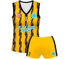 Conjunto voley mujer sin mangas sublimado modelo bandas