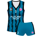 Conjunto voley mujer sin mangas sublimado modelo bandas