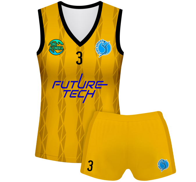 Conjunto voley mujer sin mangas sublimado modelo bandas