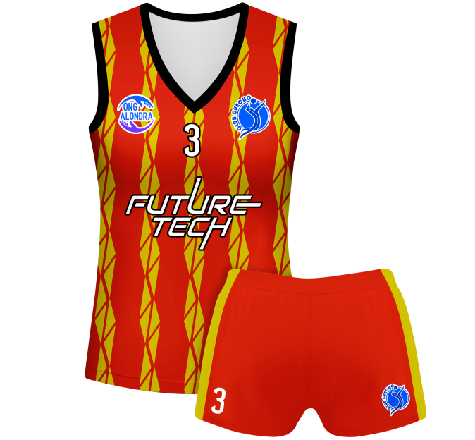 Conjunto voley mujer sin mangas sublimado modelo bandas