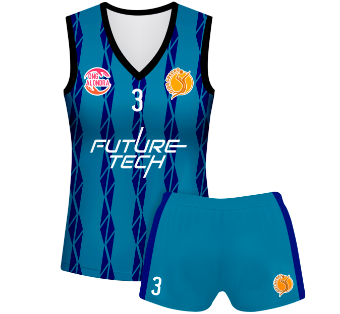 Conjunto voley mujer sin mangas sublimado modelo bandas