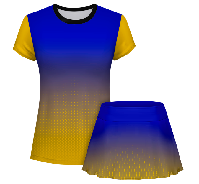 Conjunto pádel mujer manga corta sublimado modelo degradado