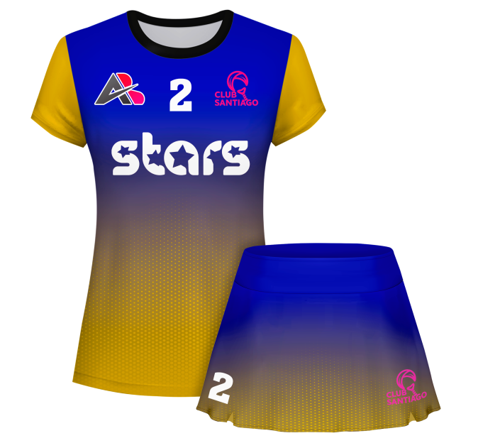 Conjunto pádel mujer manga corta sublimado modelo degradado