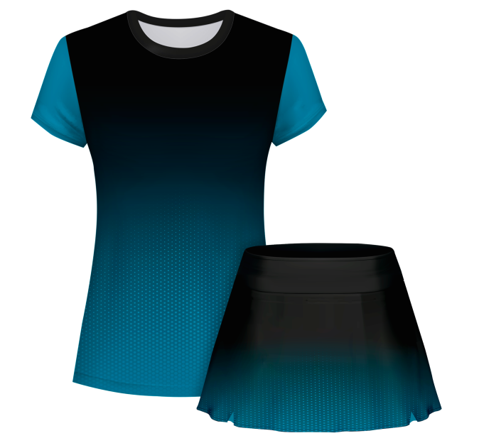 Conjunto pádel mujer manga corta sublimado modelo degradado