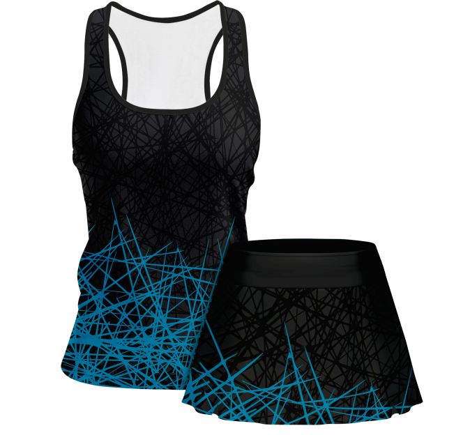 Conjunto pádel mujer tirantes sublimado modelo líneas