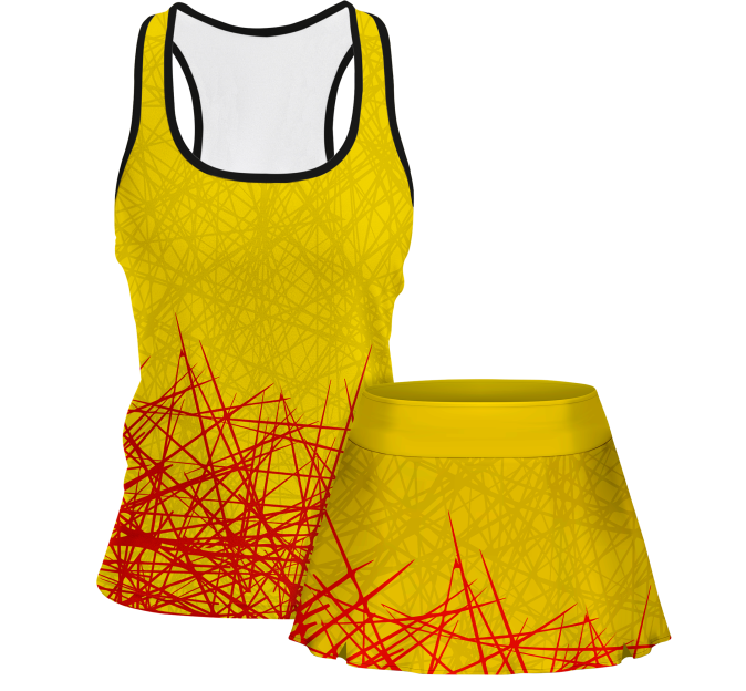 Conjunto pádel mujer tirantes sublimado modelo líneas