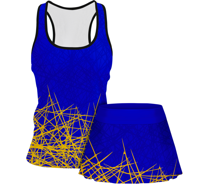 Conjunto pádel mujer tirantes sublimado modelo líneas