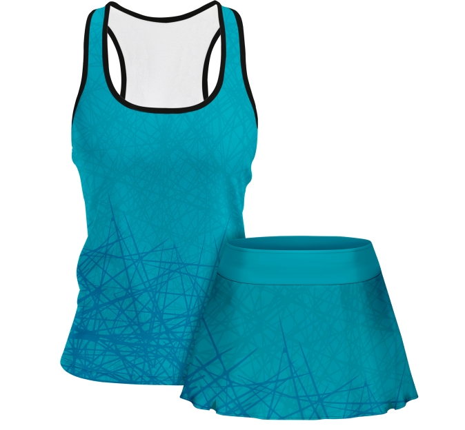 Conjunto pádel mujer tirantes sublimado modelo líneas