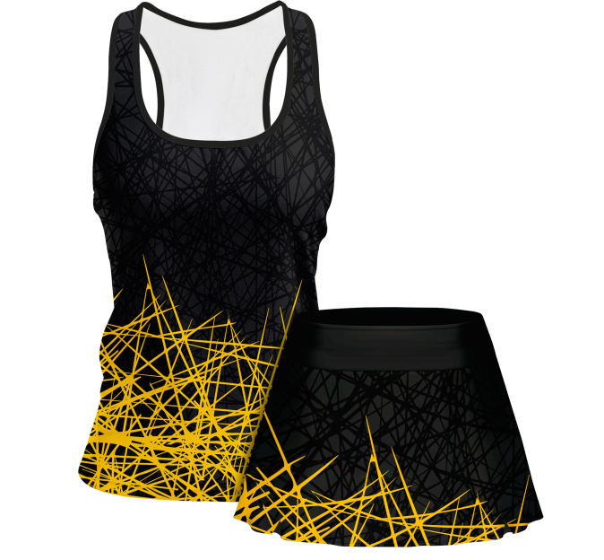 Conjunto pádel mujer tirantes sublimado modelo líneas