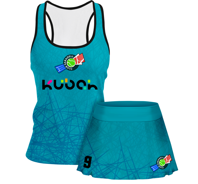 Conjunto pádel mujer tirantes sublimado modelo líneas