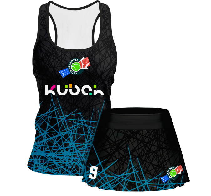 Conjunto pádel mujer tirantes sublimado modelo líneas