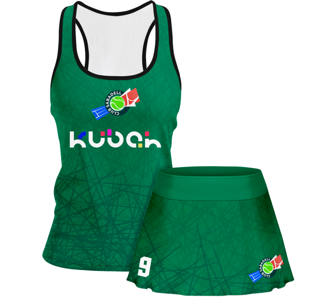 Conjunto pádel mujer tirantes sublimado modelo líneas