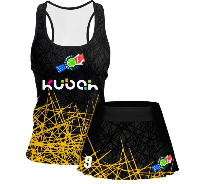 Conjunto pádel mujer tirantes sublimado modelo líneas