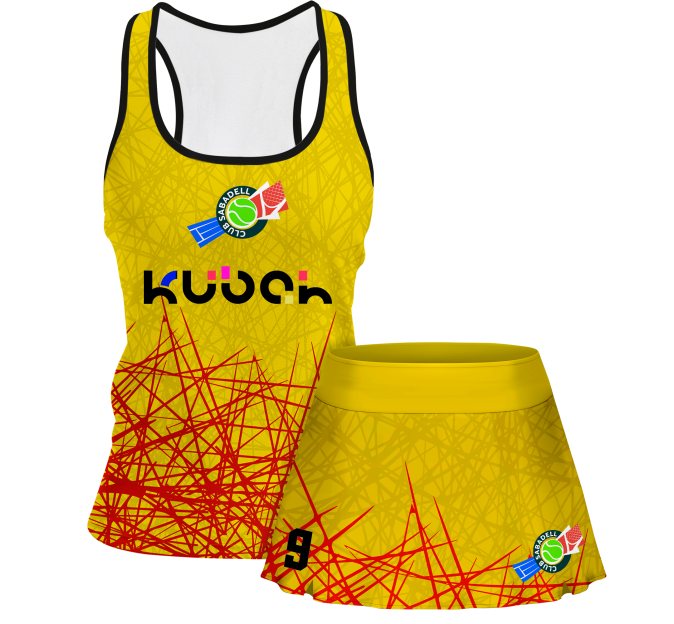 Conjunto pádel mujer tirantes sublimado modelo líneas