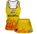 Conjunto pádel mujer tirantes sublimado modelo líneas