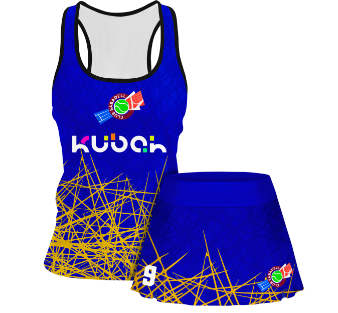 Conjunto pádel mujer tirantes sublimado modelo líneas