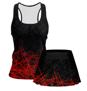 Conjunto pádel mujer tirantes sublimado modelo líneas