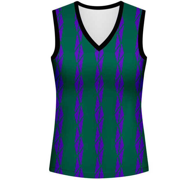 Conjunto pádel mujer sin mangas sublimado modelo bandas