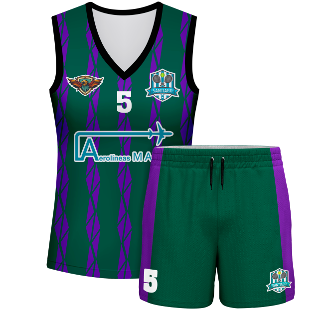 Conjunto pádel mujer sin mangas sublimado modelo bandas