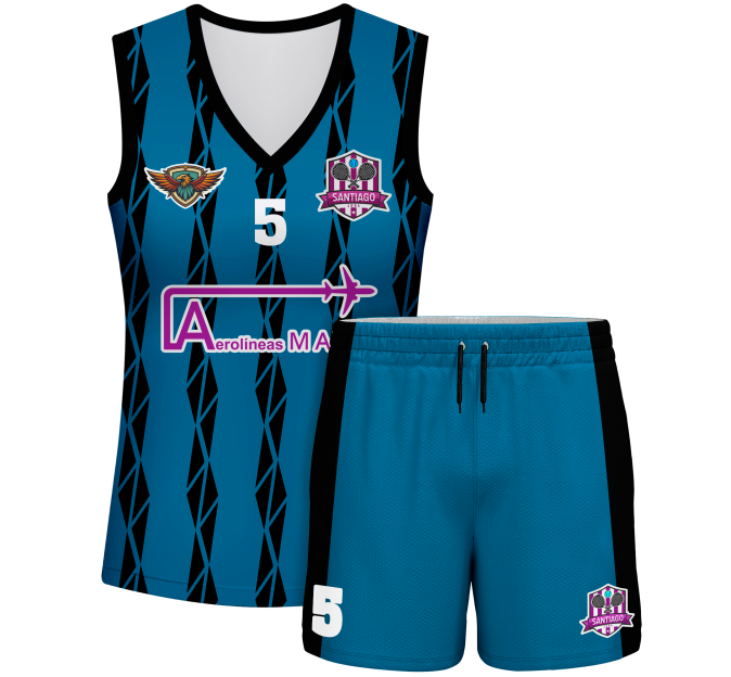 Conjunto pádel mujer sin mangas sublimado modelo bandas