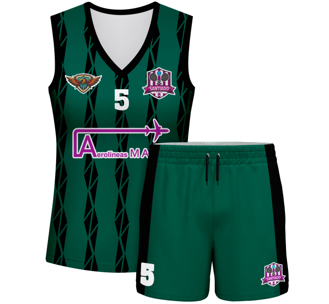 Conjunto pádel mujer sin mangas sublimado modelo bandas