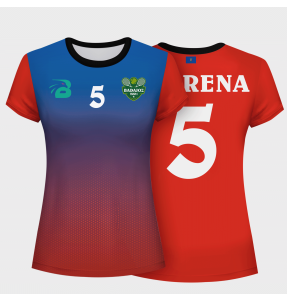 Camiseta voley mujer manga corta sublimada modelo degradado