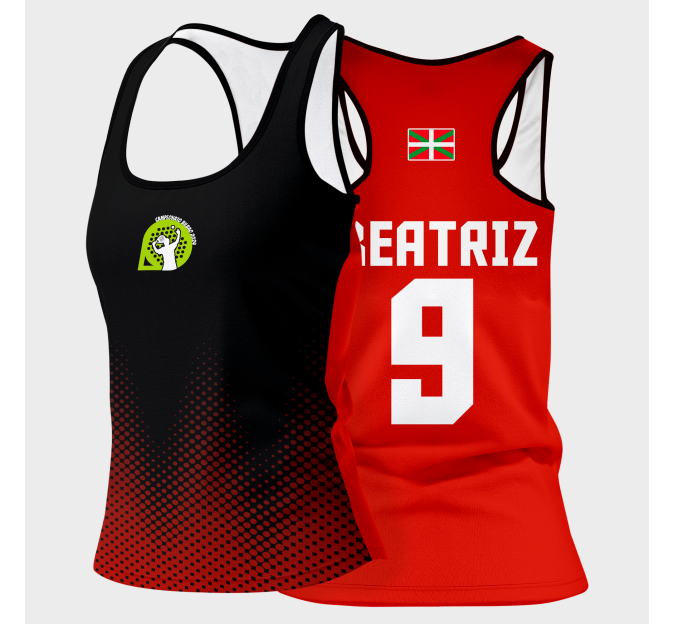 Camiseta voley mujer tirantes sublimada modelo puntos