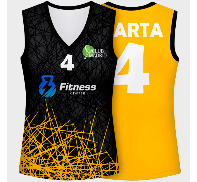 Camiseta voley mujer sin mangas sublimada modelo líneas