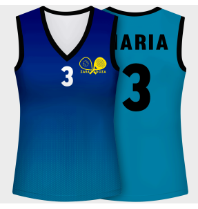 Camiseta voley mujer sin mangas sublimada modelo degradado