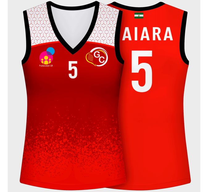 Camiseta voley mujer sin mangas sublimada modelo corte