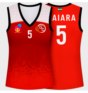 Camiseta voley mujer sin mangas sublimada modelo corte