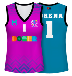 Camiseta voley mujer sin mangas sublimada modelo geométrico